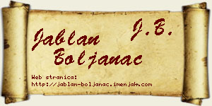 Jablan Boljanac vizit kartica